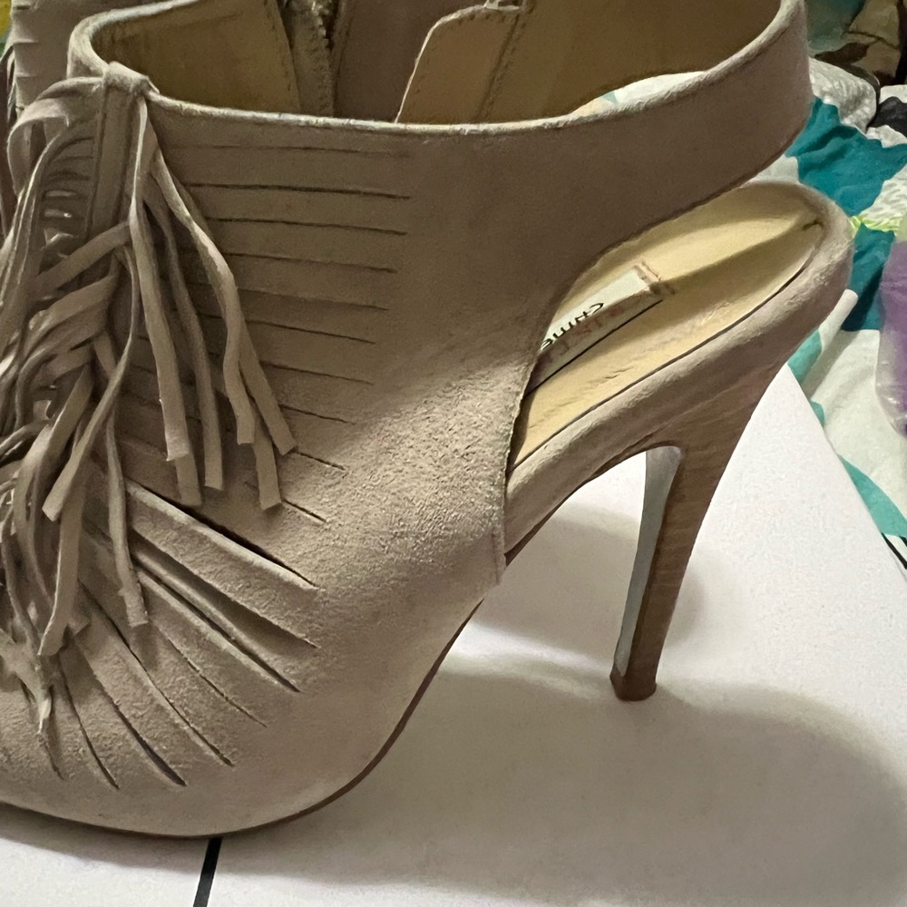Kristen Cavallari French Laundry Fringed Tan Women's Booties - Picture 4 of 10